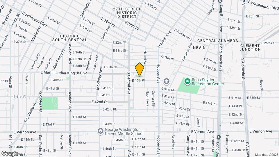 1161 E 40th Pl Map and Location Details