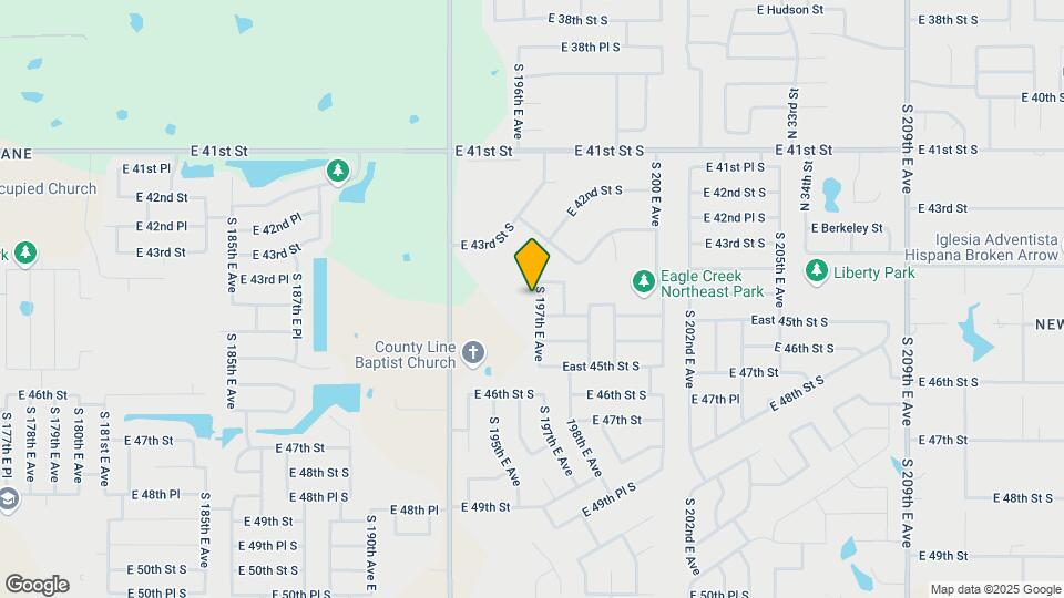 4344 S 197th E Ave Map and Location Details