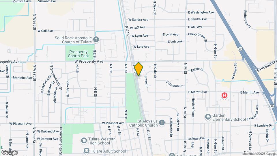 1128 N J St Mapa y Detalles de la Ubicación