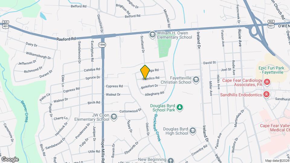 4721 Pamlico Rd Map and Location Details