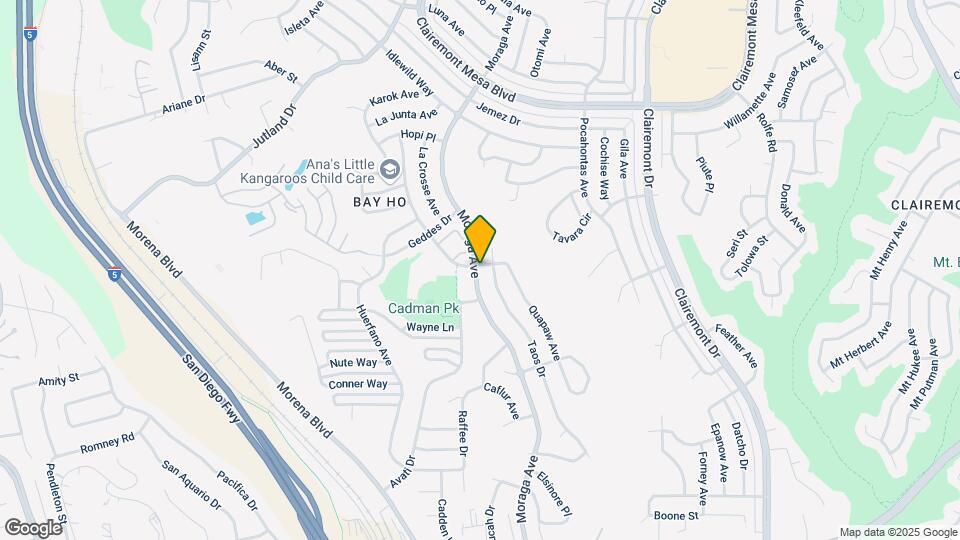 4327 Moraga Ave Map and Location Details
