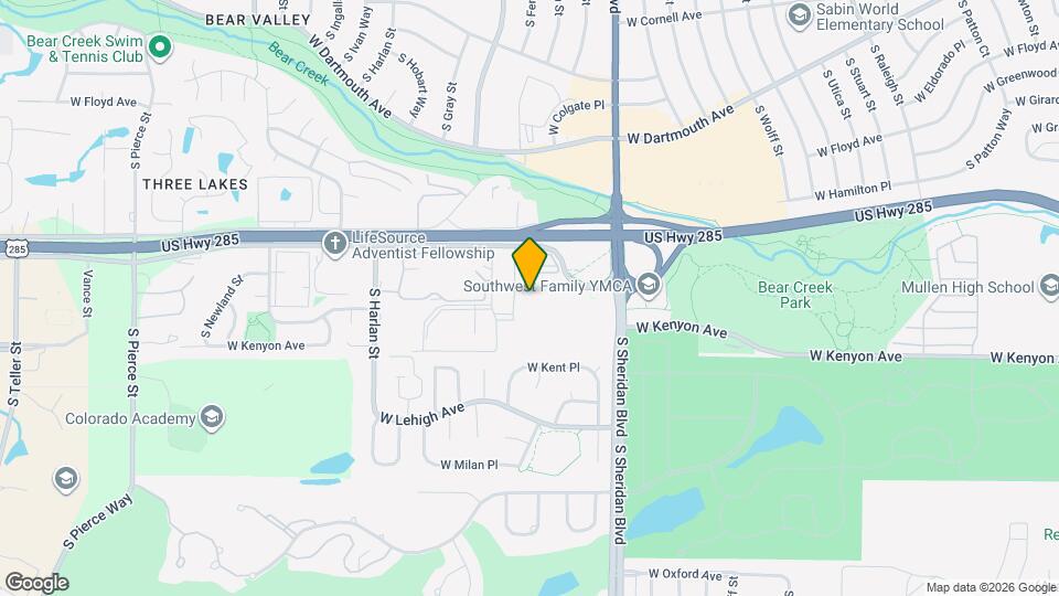 3653 S Sheridan Blvd Map and Location Details