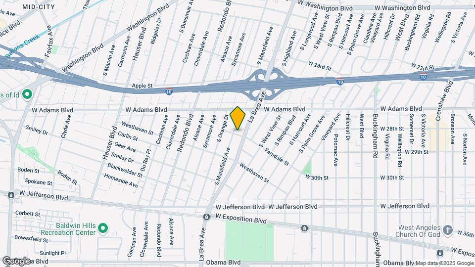 2662 S Mansfield Ave Map and Location Details