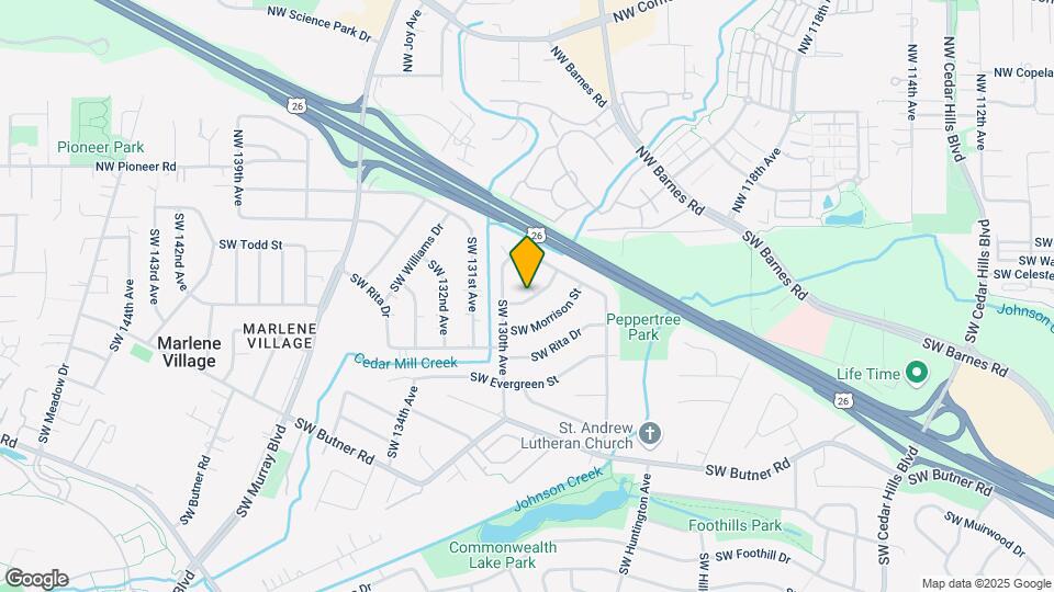 12805 SW Washington St Map and Location Details
