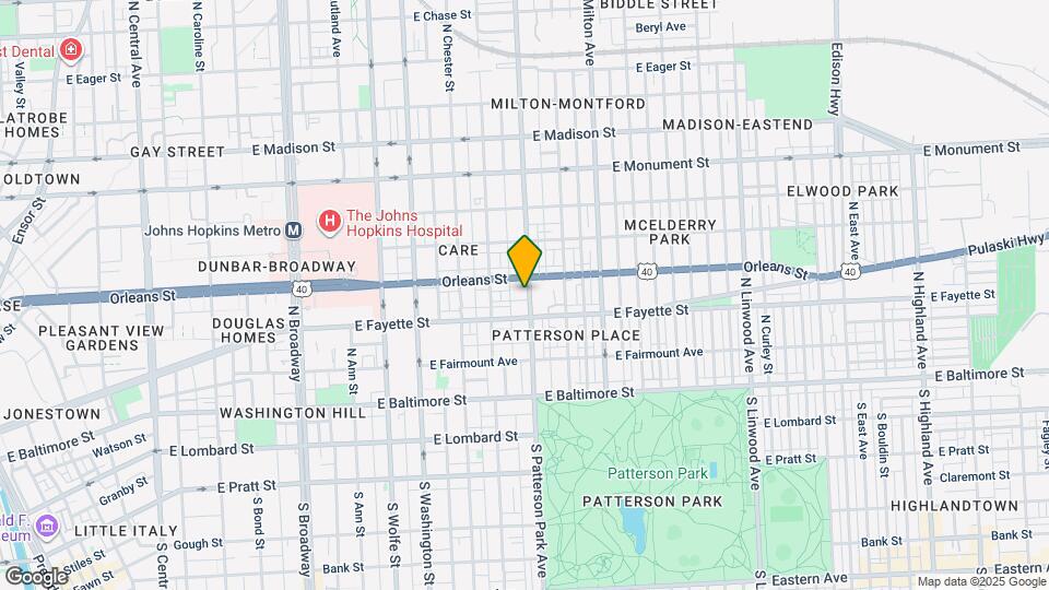 222 N Patterson Park Ave Map and Location Details