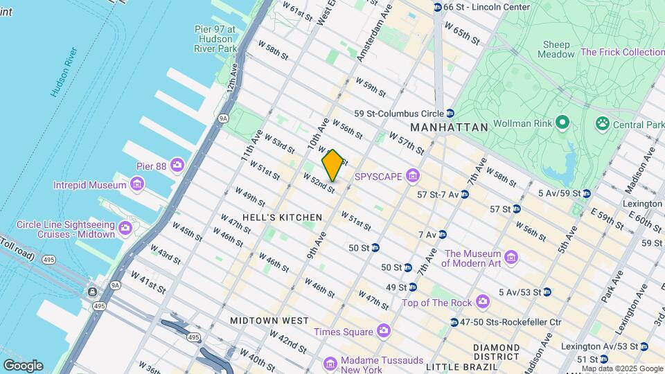 413 W 52nd St Map and Location Details