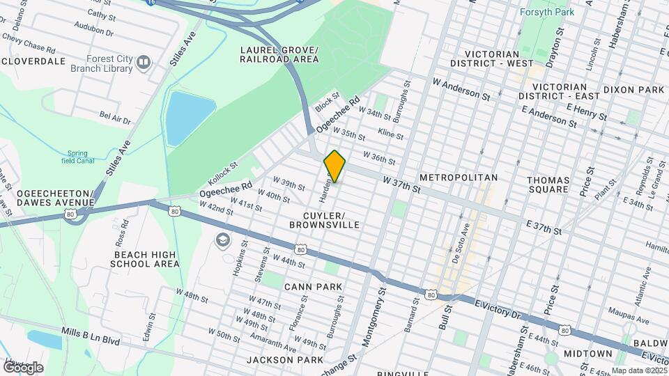 731 W 38th St Map and Location Details