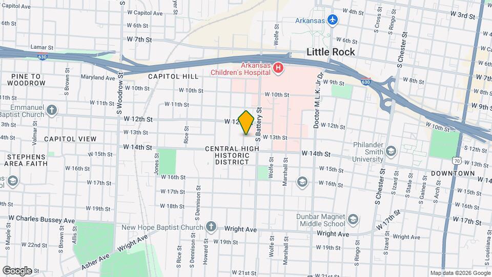 1303 S Summit St Map and Location Details