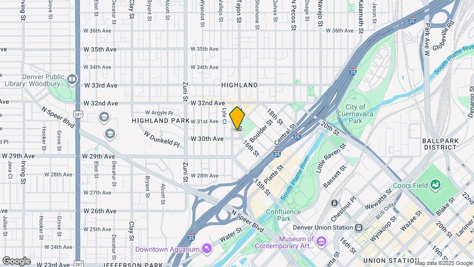 3025 Tejon St Mapa y Detalles de la Ubicación