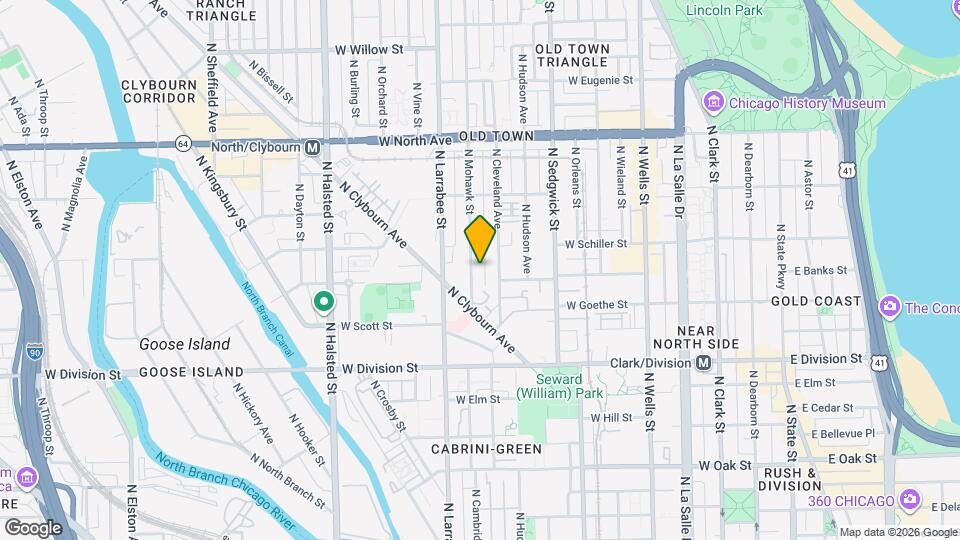 1343 N Mohawk St, Unit 2N Map and Location Details