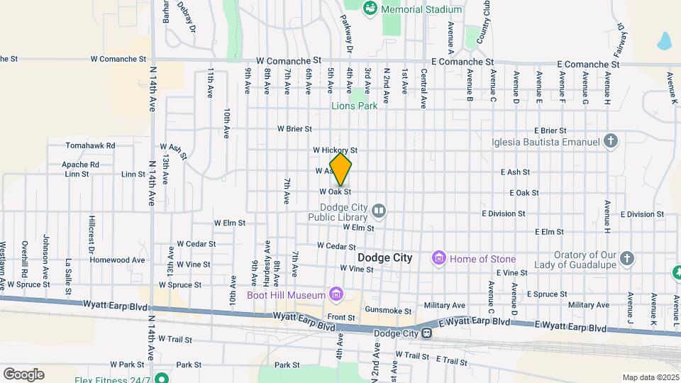 505 W Oak St Map and Location Details