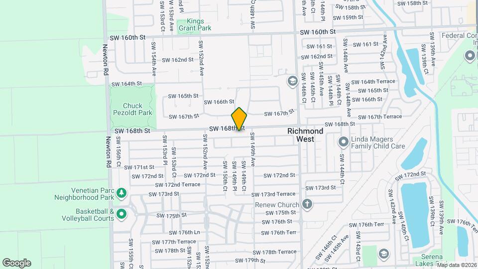 14941 SW 168th Terrace Map and Location Details