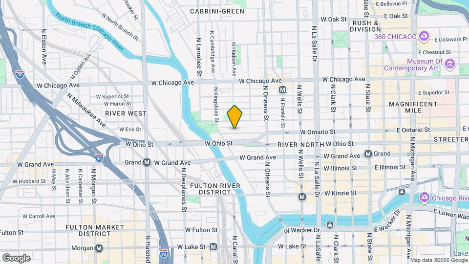 489 W Huron St Map and Location Details