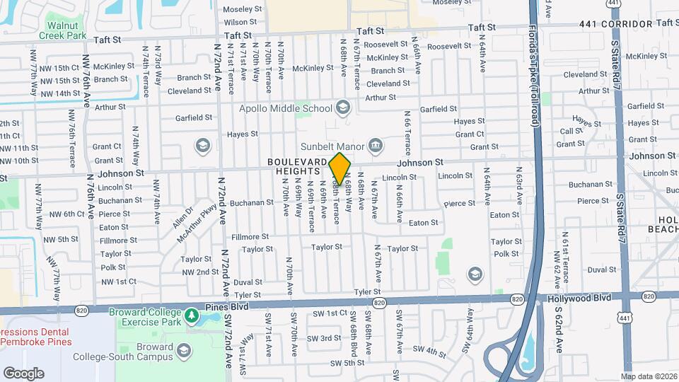 721 N 68th Terrace, Unit 1 Map and Location Details