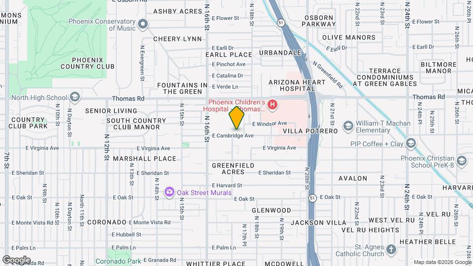 1702 E Cambridge Ave Map and Location Details