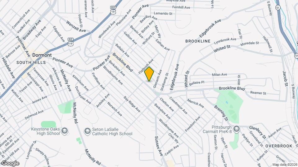 919 Brookline Blvd, Unit #1 1ST Floor Mapa y Detalles de la Ubicación