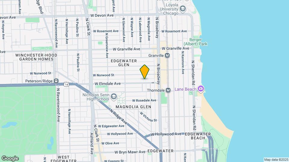 1252 W Elmdale Ave Map and Location Details