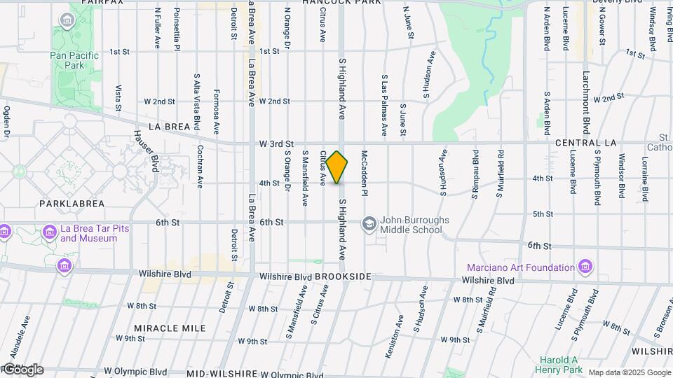 409 S Highland Ave Map and Location Details