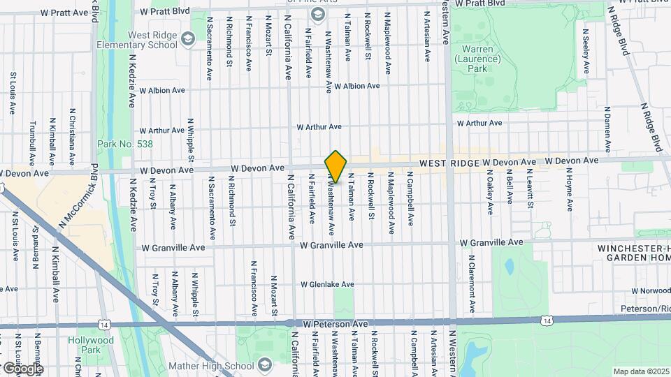 6327 N Washtenaw Ave Mapa y Detalles de la Ubicación