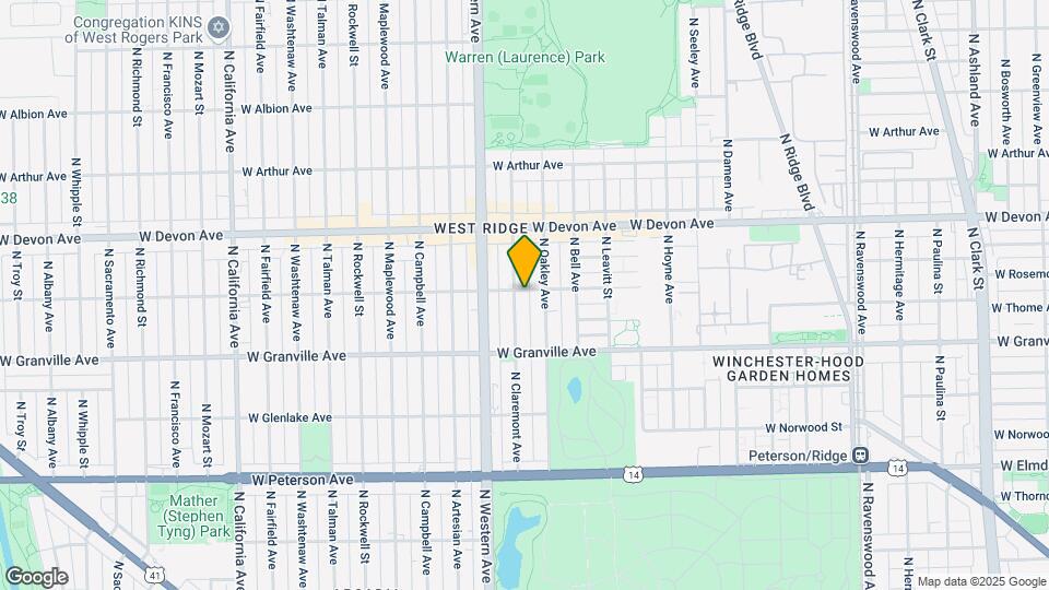6255 N Claremont Ave Mapa y Detalles de la Ubicación