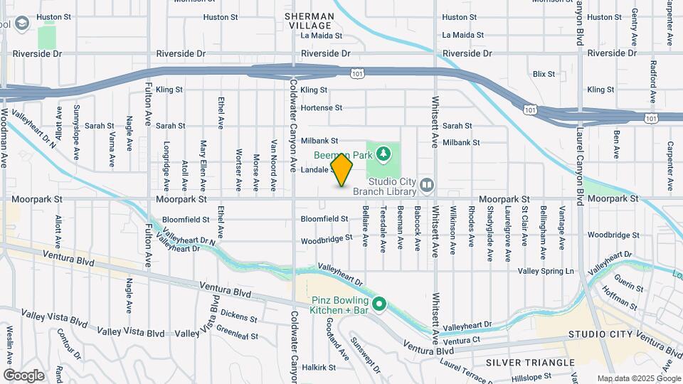12745 Moorpark St Map and Location Details