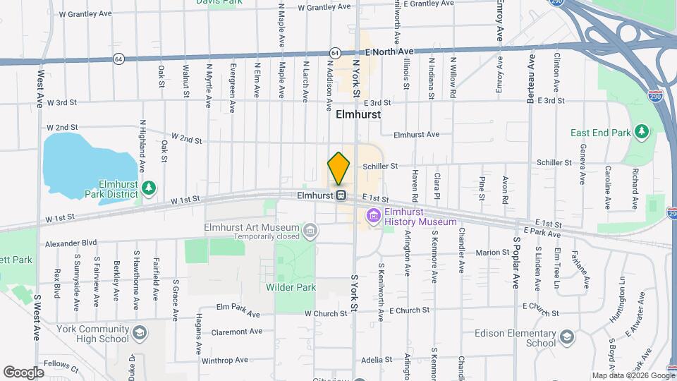 121 W 1st St Map and Location Details