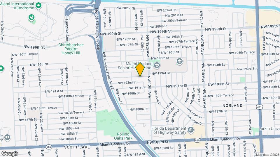 1250 NW 192nd Terrace Mapa y Detalles de la Ubicación