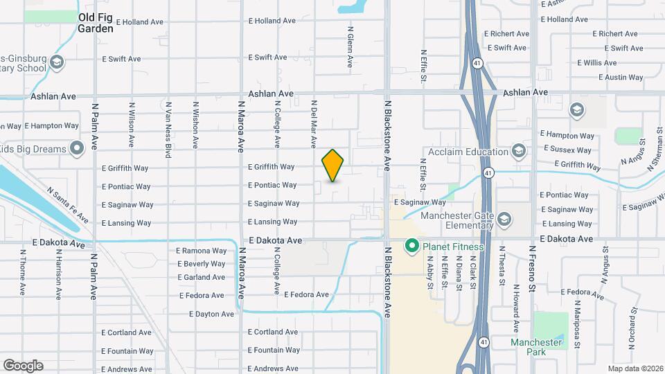 1439 E Saginaw Way Map and Location Details