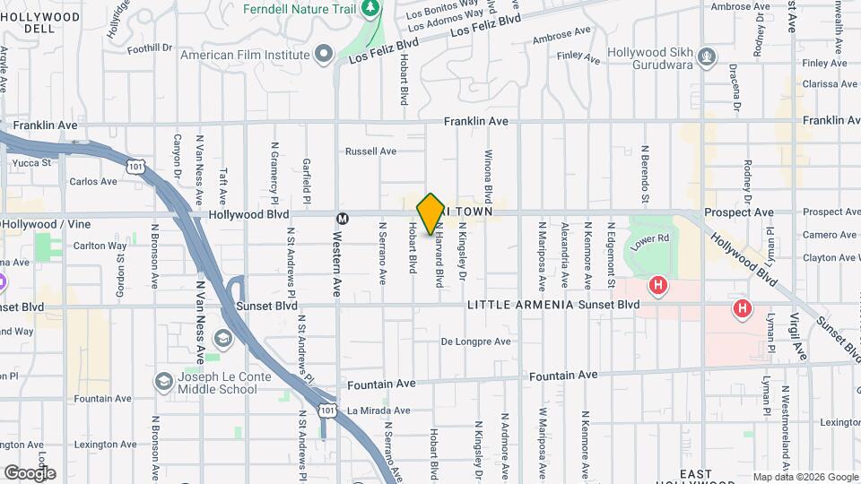 1629 1/2 N Harvard Blvd Map and Location Details