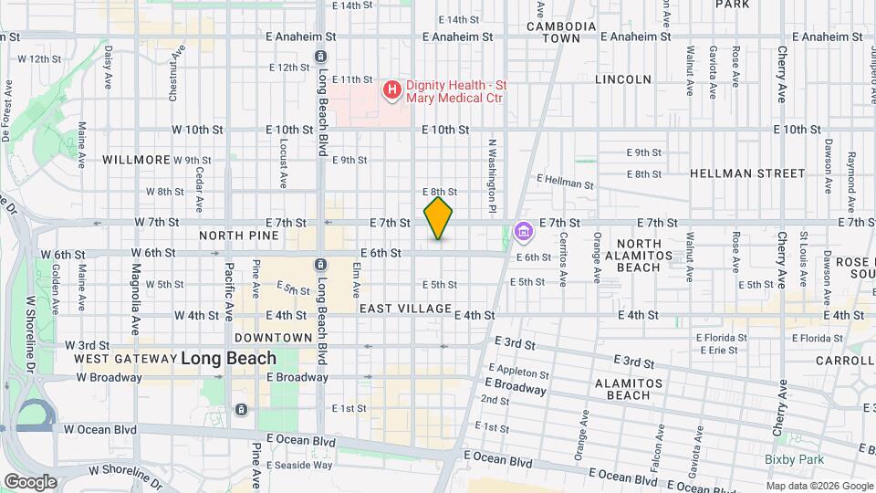 641 E 6th St Map and Location Details