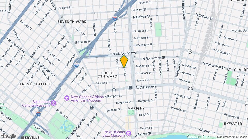 1332 Frenchmen St Mapa y Detalles de la Ubicación