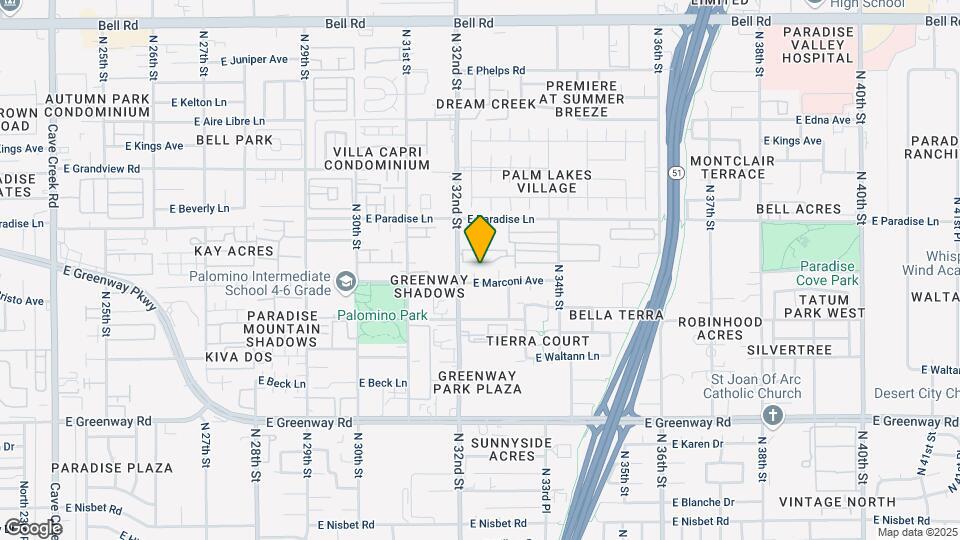 15847 N 32nd Pl Map and Location Details