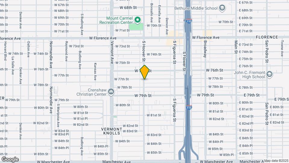 7710 S Hoover St Mapa y Detalles de la Ubicación