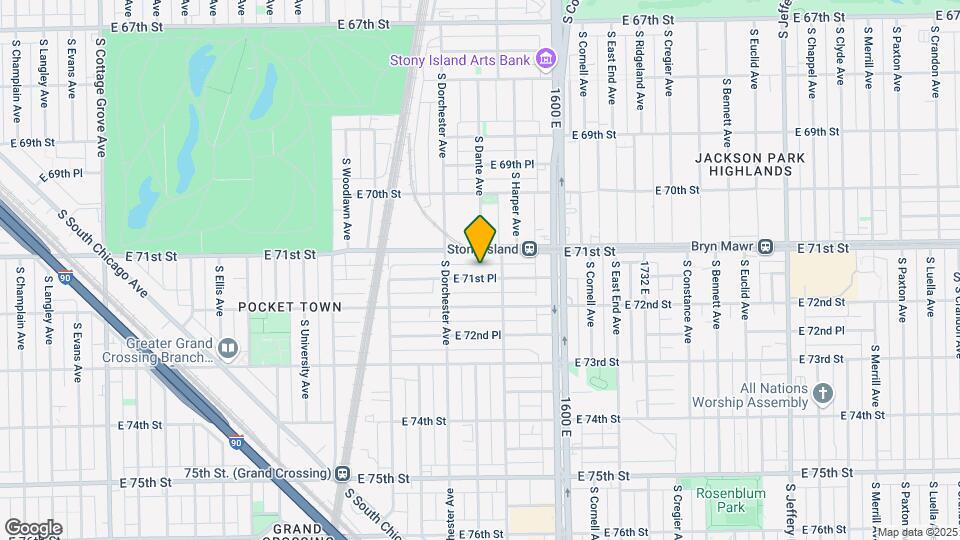 1436 E 71st Pl Map and Location Details