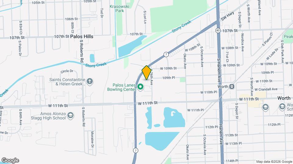 10956 S 76th Ave Map and Location Details