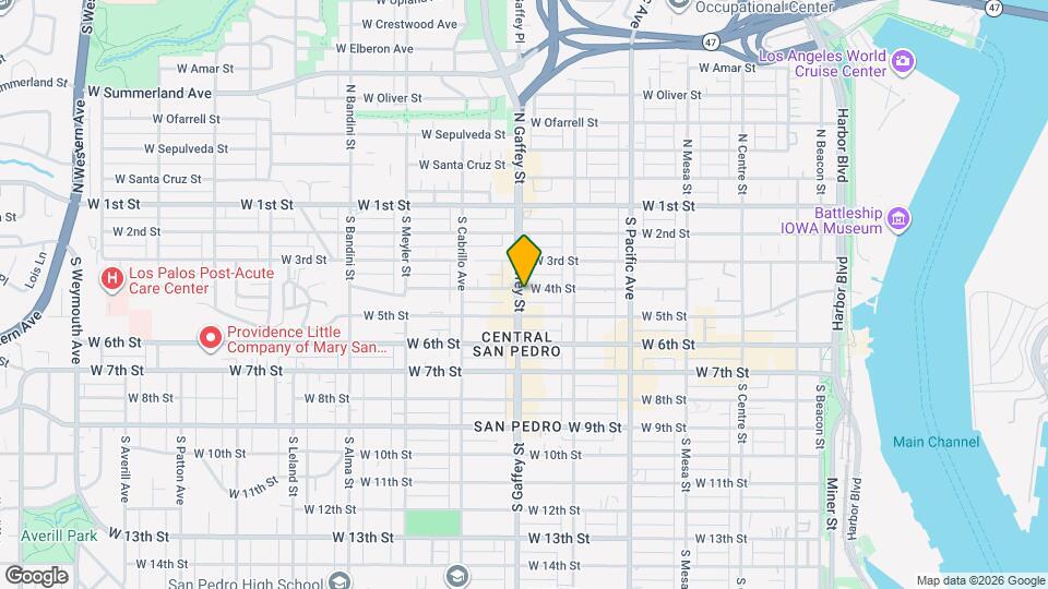 400 S Gaffey St Map and Location Details