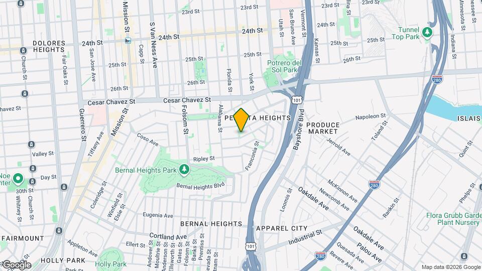 257 Peralta Ave Map and Location Details