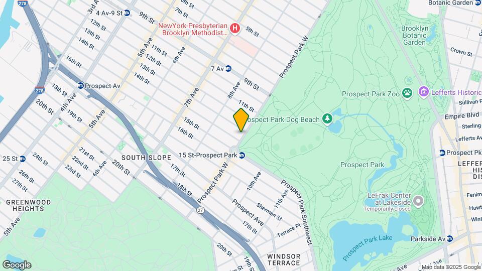 182 Prospect Park West Mapa y Detalles de la Ubicación