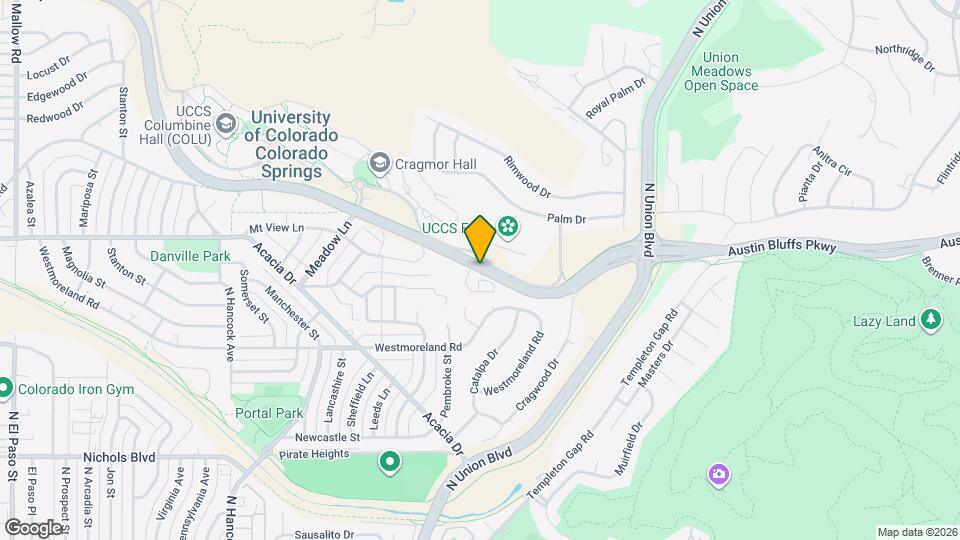 1121 Austin Bluffs Pkwy Map and Location Details