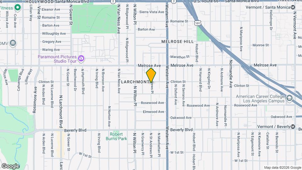 533 N St Andrews Pl, Unit Unit A Map and Location Details