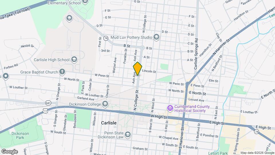 306 N College St Mapa y Detalles de la Ubicación
