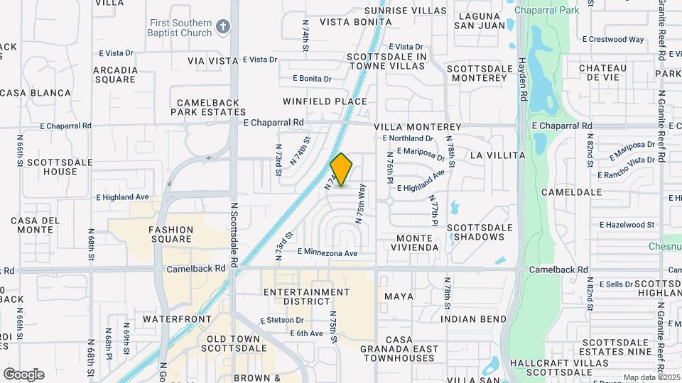 7520 E Highland Ave Map and Location Details