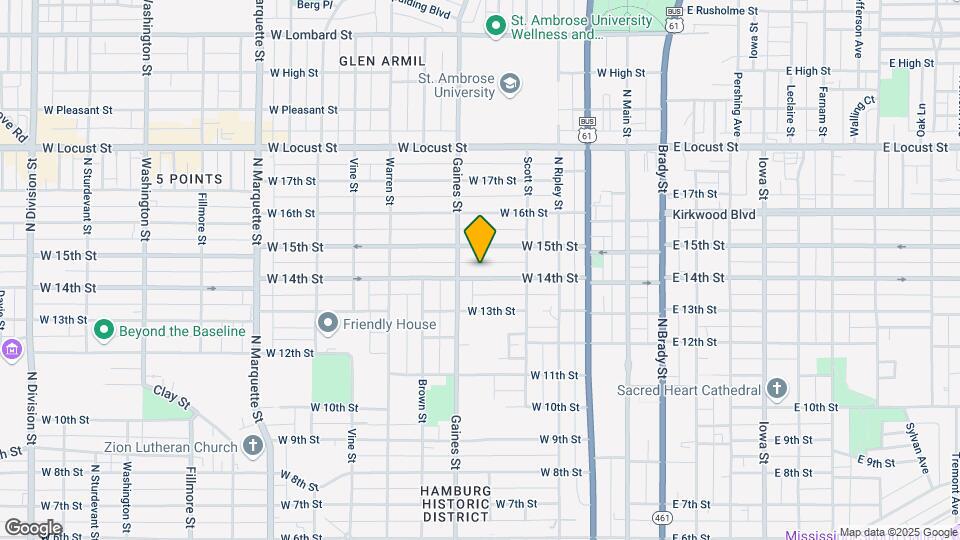 612 W 14th St Map and Location Details