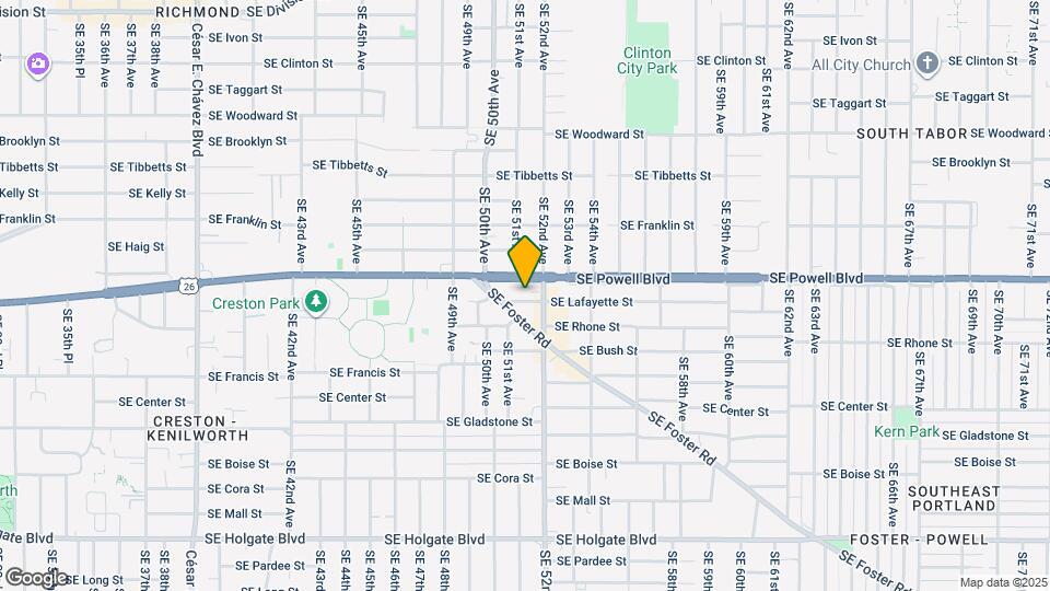 5105 SE Lafayette St Map and Location Details
