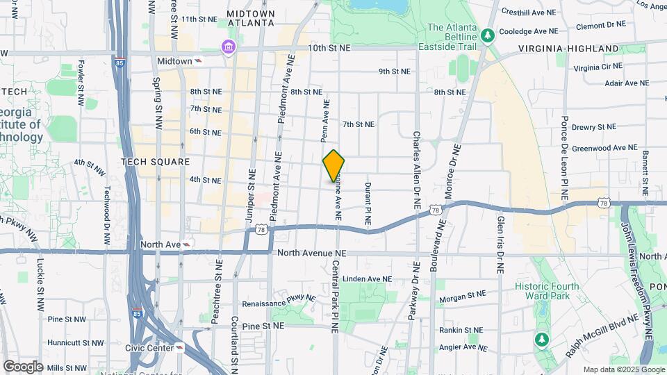 Classic Midtown Apartment Map and Location Details