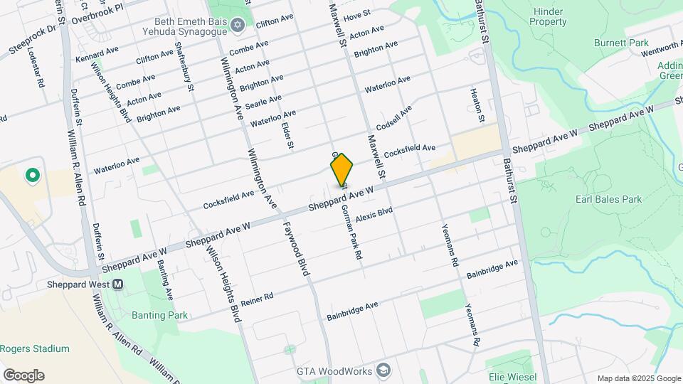 778 Sheppard Av W Map and Location Details