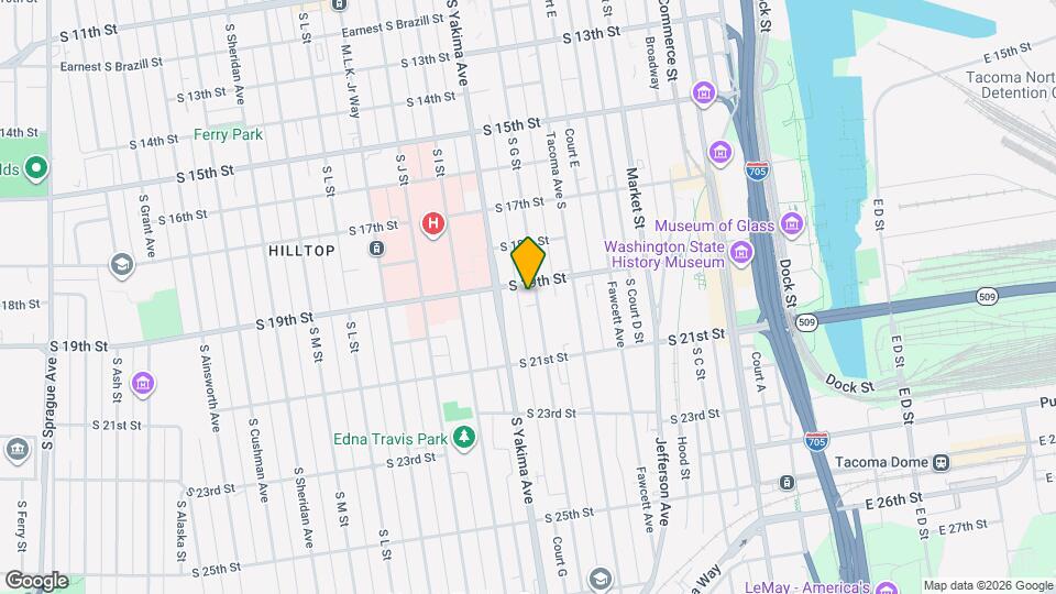 1910 S G St, Unit Studio Apartment Downtown Tacoma Map and Location Details