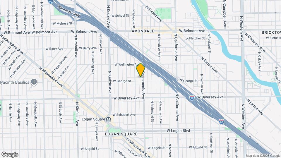 3008 W George St, Unit Unit 2 Map and Location Details