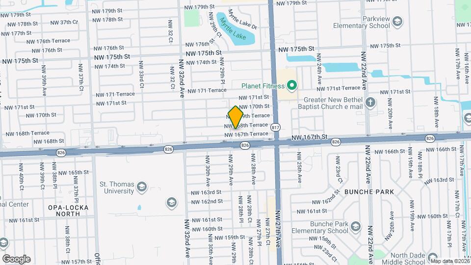 2875 NW 167th Terrace Map and Location Details