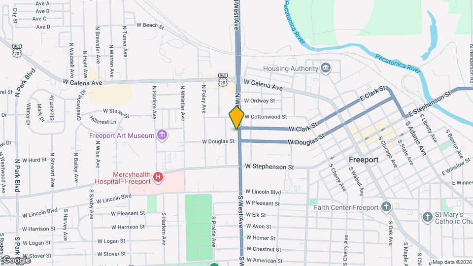 218 N West Ave Map and Location Details